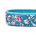 Blueberry Pet 7 Patterns Soft & Comfy Rose Print Cerulean Blue Padded Adjustable Dog Collar, Medium, Neck 14.5