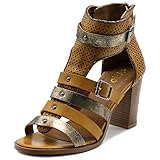Ollio Womens Shoe Stud Metallic Gladiator Bootie Ankle High Heel Sandal