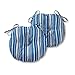 Greendale Home Fashions 15 in. Round Outdoor Bistro Chair Cushion in Coastal Stripe (set of 2), Sapphire