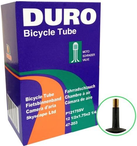 DURO Branded 4 Pack of Inner Tubes - Fits Stroller/Buggy/Pushchair - 12"/12.5" x 1.75/2.25 (2 1/4") - Schrader Straight Valve