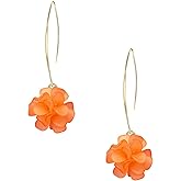 GUOXIAOMEI Colour Resin Flower Cluster Ball Earrings for Women Lightweight Dainty Floral Petal Earrings Party Jewelry