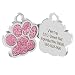 Didog Glitter Paw Print Pet ID Tags for Small Dogs and Cats,Personalized Engraving