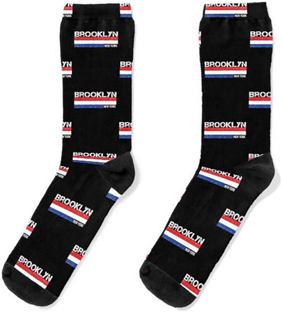 Brooklyn NY Vintage 3 Stripes USA Colours Tempate Socks Women& Men Sock, Patterned
