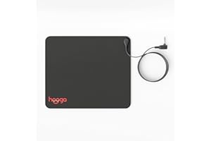 HOOGA Grounding Mat for Sleep, Energy, Pain Relief, Inflammation, Balance, Wellness. Earth Connected Therapy. Indoor Grounding at Home, Office, Work. 15 Foot Cord Included. Conductive Carbon. 13'' x 11"