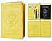 NapaWalli Leather Passport Holder Wallet Cover Case RFID Blocking Travel Wallet (nappa sunshine yellow)