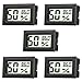 Rojuna 5-pack Mini Thermometer Hygrometer, Small Digital Electronic Temperature Humidity Meters Gauge Indoor LCD Display Fahrenheit for Humidors, Greenhouse, Garden, Cellar, Fridge, Mason Jar