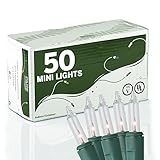 Clear Miniature Christmas Lights Set of 50 - Mini String Lighting