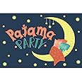 Haoyiyi 7x5ft Pajama Party Backdrop Glittler Twinkle Twinkle Little Star Moon Slumber Party Background Photography Baby Kids Music Dance Events Leisure Activities Photo Booth Studio Video Props