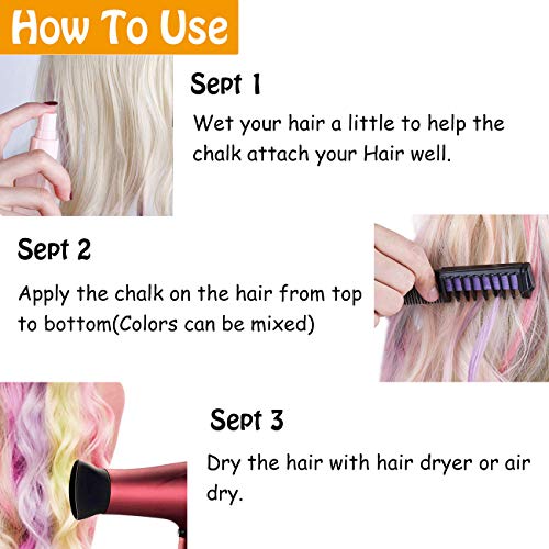 image for MSDADA Hair Chalk for Girls Birthday Gifts,Temporary Bright Washable H