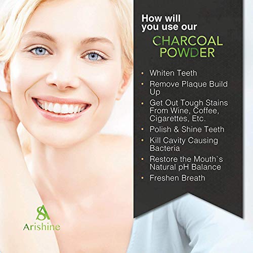 All Natural Charcoal Teeth Whitening Gum Powder -Mint Flavor- Made with Organic Coconut Activated Charcoal and Bentonite Clay Formula for Stronger Healthy White Teeth.No need for Strips, Kits or Gel. - Thumbnail 5