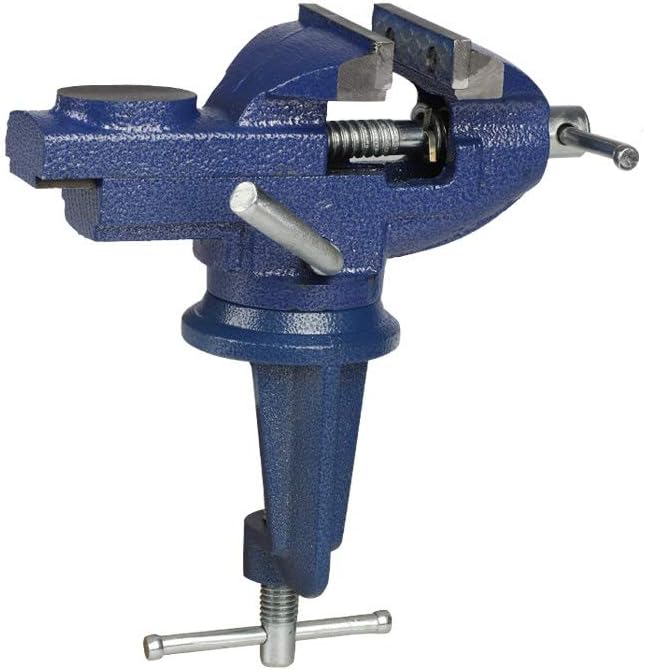 Shoze 60mm Mini Swivel Bench clamp Small Desktop Rotating Base Flat jaw for Table Bench Hobby