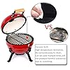 TUSY-Ceramic-Griller-Charcoal-Grill-Advanced-Portable-Red-12-Inch-Foldable-Barbecue-Grilling-Charcoal-Oven-with-Digital-Thermometer