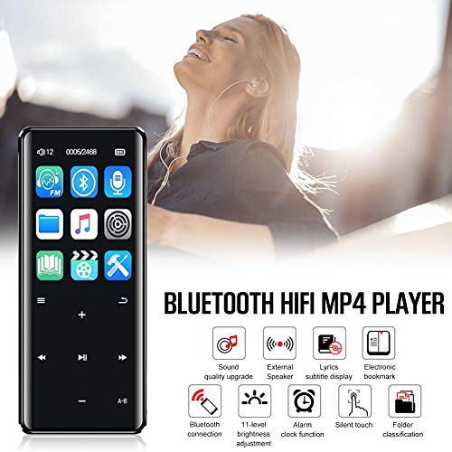 Jannyshop 16G MP4 Player with Bluetooth 4.2 FM Touch Screen HiFi MP3 TF Card Recorder Pen Radio Audio Adapter