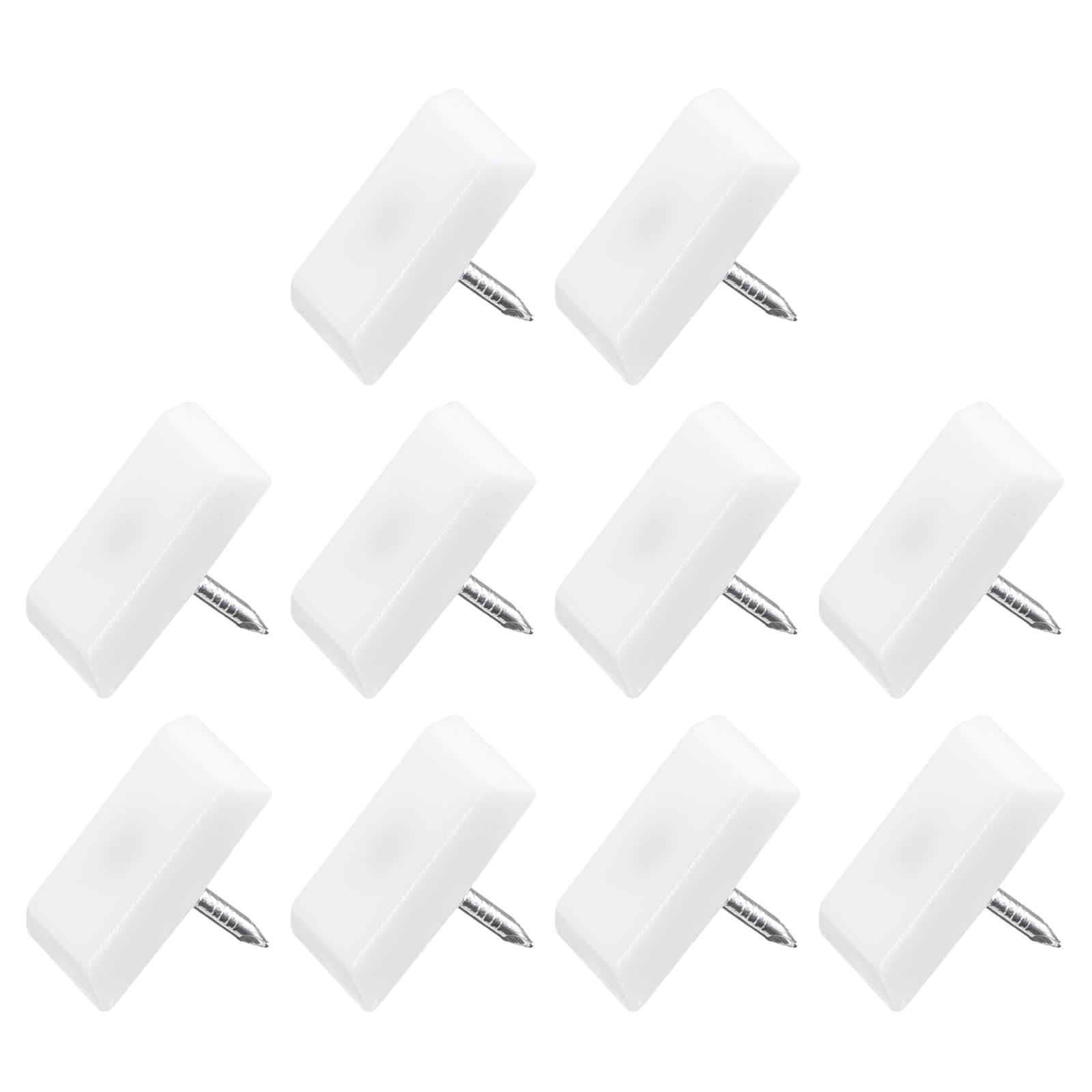 METALLIXITY Furniture Feet Nail (18mm/0.71in) 80Pcs, Plastic Square Chair Glides Sliders - for Chairs Sofa Furniture Sliders Protector Pad, White