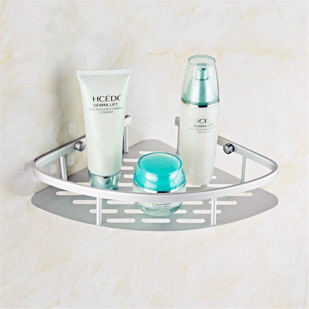 LIVILAN Space Aluminum Bathroom Corner Shelf Shower Caddy,Wall Mounted 1 Tier Corner Shampoo Holder Rack
