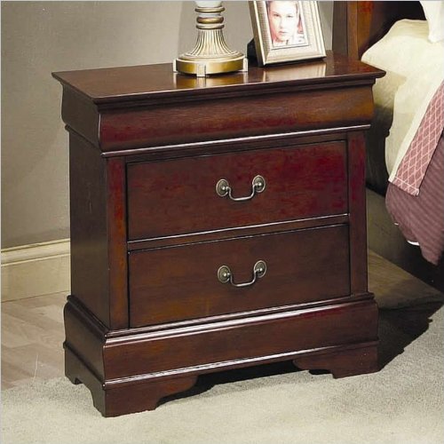 Coaster Louis Philippe Style Night Stand, Cherry Finish