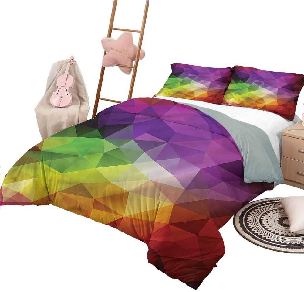 HouseLook Bedding Comforter Sets Abstract Nursery Bedding Sets Geometry Shape Polygon Decorative 3 Piece Bedding Set with 2 Pillow Shams, King Size