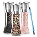 Salt and Pepper Grinder Set of 3 Tall Salt and Pepper Shakers Stainless Steel Pepper Mill Shaker and Salt Grinders Mills Set with Adjustable Coarseness by Ceramic Rotor with a Free Cleaning Brush