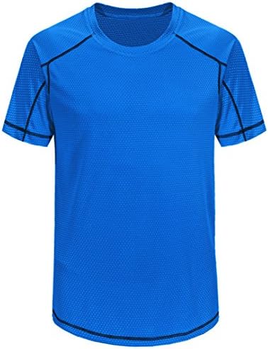 Horskey Men's Athletic Running Tshirt Baselayer Compression Top Camping Hiking Top (Height 5'5"-5'7", Blue)
