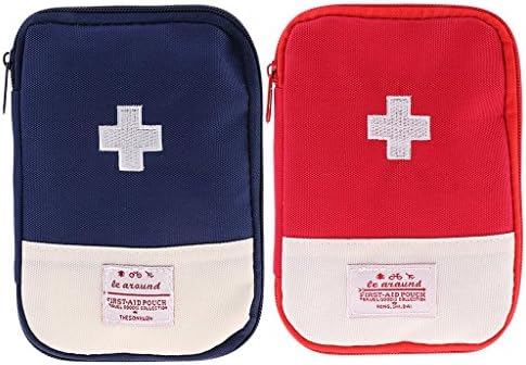 Perfect LifestylesPerfect Lifestyles Nylon Mini Small First Aid Kit Travel Pouch Medicine Storage Bag (Blue)
