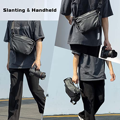ULANZI Camera Shoulder Bag Photography Travel Messenger Portable Travel Bag Accessories Stylish Crossbody DSLR Sling Bag Compatible with Sony Canon etc -Black