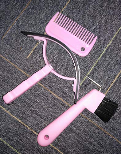 NRTFE Horse Grooming Box Set 9 Pieces Cleanning Tool Set Brushes Hoof Pick Horse Comb Sweat Scraper