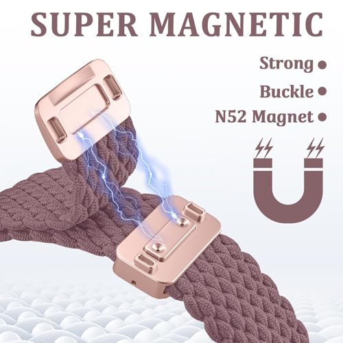 AMSKY Braided Magnetic Band Compatible for Apple Watch Bands 40mm 44mm 38mm 42mm 45mm 46mm 49mm Women Men, Nylon Fabric Only Magnetic for iWatch Series 11 10 9 8 7 6 5 4 SE Ultra 3 2 1
