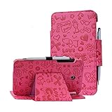 AT&T ASUS MeMo Pad 7 LTE case, i-UniK CASE for AT&T ASUS MeMo Pad 7 LTE GoPhone Prepaid Wal-Mart (6725A/ME375CL) Tablet PC Support Auto Sleep Awake Function [Bonus Stylus] (Cute Pink)