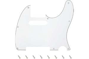 Banworks 3 Ply Tele Pickguard 8-Hole Electric Guitar Pickguard Scratch Plate for USA/Mexican Fender Modern Style Standard Tele Telecaster JT/HB-03 White