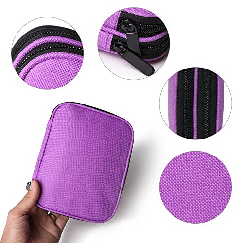 Goldwheat Crochet Hook Case Zipper Storage Organizer Bag Holder,Dark Purple - Thumbnail 5