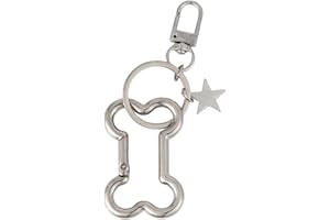 Metal Heavy Duty Carabiner, Fashion Bone Shape & Star Design Keychain Clip Shiny Alloy Belt Loop Key Ring for Bag Purse Decor