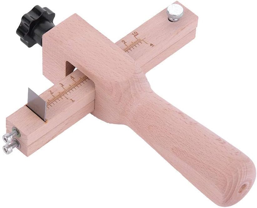 Walfront Adjustable Wood Strip & Strap Cutter, Leather Hand Cutting Tool with Precision Blades for Multi-Purpose Crafting