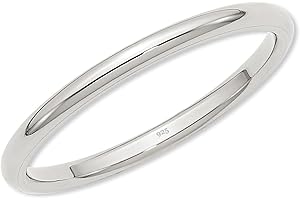 PRECIOUS PIECES Sterling Silver or 14K Gold-Plated Baby Ring, Twisted or Plain 2mm Band for Babies, Toddlers, Kids or Women