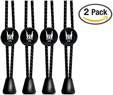 No Tie Elastic Reflective Shoe Lock Laces 2-pack (Black)