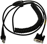 Honeywell CBL-020-300-C00 RS-232 Coiled Cable with DB9 Female Connector, 3 m/9.8-ft. Length, Black