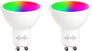 helloify GU10 LED Smart, WiFi Light Bulb Compatible with Alexa Google Home, RGBCW Color Changing, Cool Warm White Dimmable, No Hub Required, 40W Equivalent, RGB+2700K-6500K, 2 Pack