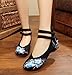 AvaCostume Womens Embroidery Rubber Sole Summer Wedges Sandals Fashion Dress Shoes for Cheongsam, Black, 38