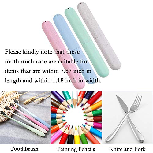 Travel Toothbrush Case Portable Toothbrush Container Holder Plastic Dust-proof Box for Business Trips Hotel Camping School Daily Use(4 Packs) - Thumbnail 7