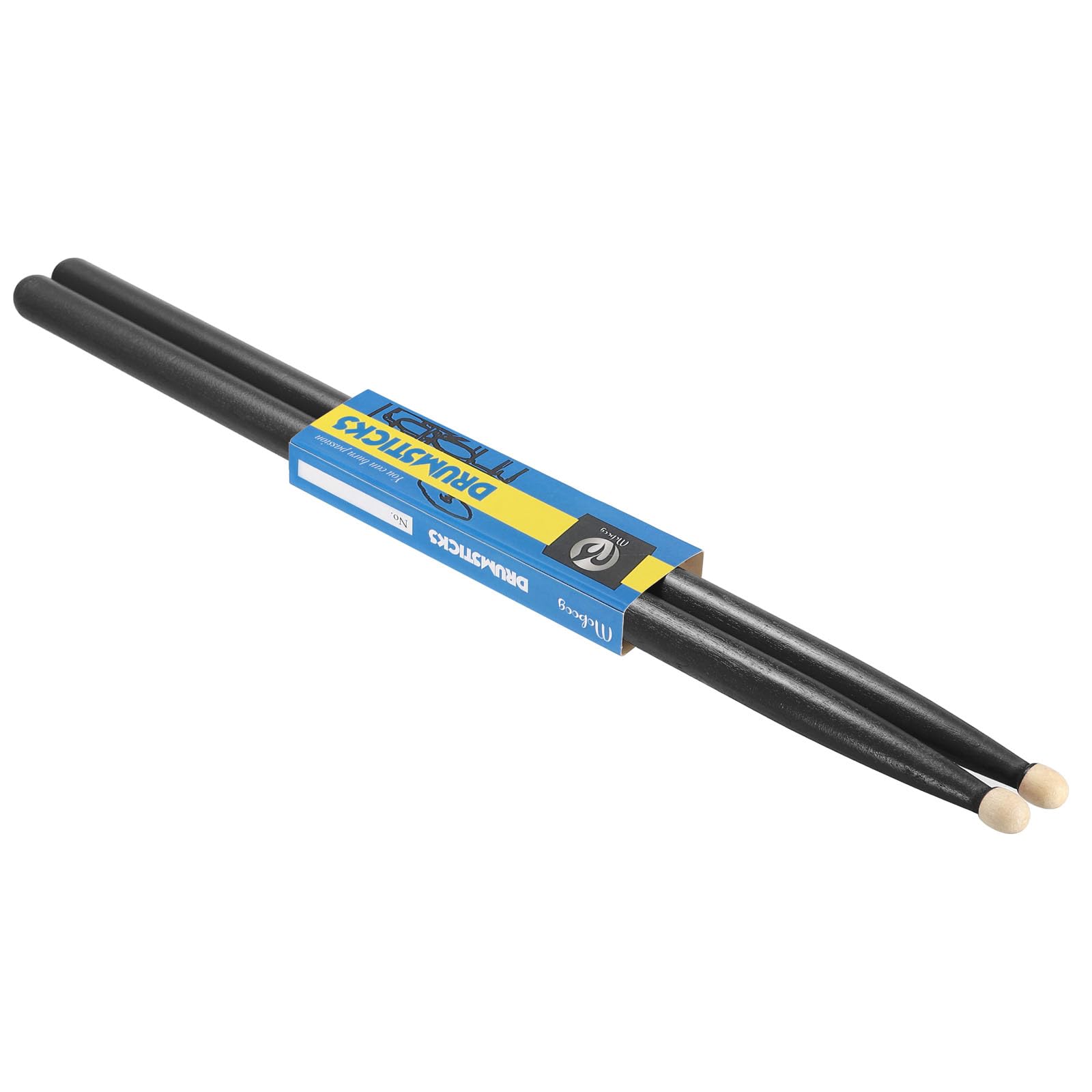 PATIKIL Maple Wood Drumstick Anti Slip Drum Stick 7A Black 1 Pair for Drumming Musical Instrument Percussion