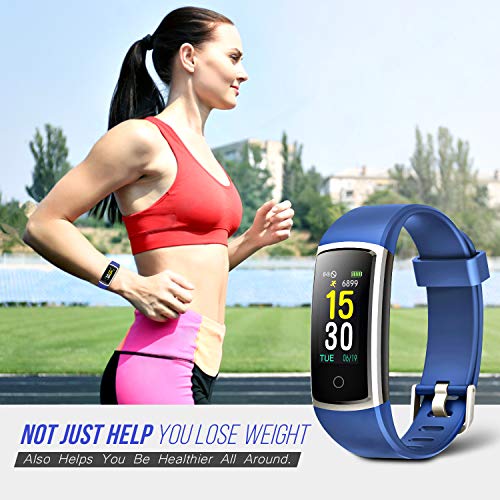 FITFORT Fitness Tracker with Blood Pressure HR Monitor - 2019 Upgraded Activity Tracker Watch with Heart Rate Color Monitor IP68 Pedometer Calorie Counter and 14 Sports Tracking for Women Kids Men