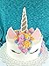 Handmade Unicorn Birthday Cake Topper Decoration - Double Sided Glitter Stock (Gold)