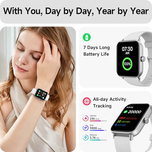 Smartwatch Men Women with Phone Function, 1.8 Inch Smart Watch Fitness Watch with Whatsapp and Alexa, Heart Rate Sleep Monitor, 120+ Sports Modes Fitness Tracker, IP68 Waterproof Watches for Samsung