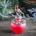 YU FENG Vintage Empty Refillable Perfume Bottles Realistic Jeweled Bird Stopper Red Glass Ornament