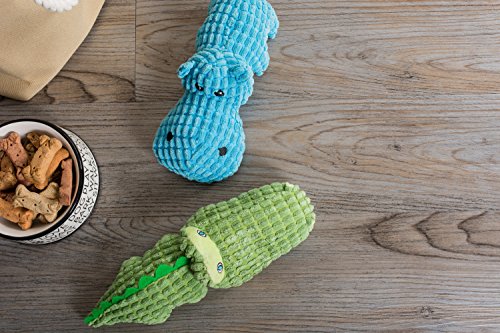 DII Bone Dry Jungle Friends Squeaking Dog Toy, 1 Piece Sam Alligator Plush Pet Toy for Small, Medium and Large Dogs