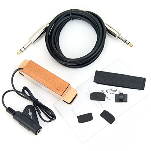 AUSPA Acoustic Guitar Electric Transducer Soundhole Pickup (Real Solid Beech Wood) + 6 feet Cable (AD-33) - Thumbnail 7