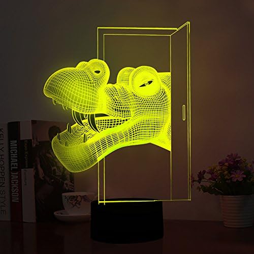 Tons 3D Lamp Illusion Animals Shape Acrylic Table Night Light for Boys cool Birthday Gift Colorful 7 Colors With USB Touch (Hippo Head)