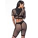 Sedrinuo Summer Bikini Mesh Cover Up Sets Sexy Women Swimwear Swimsuit Push Up, Black, L(US6-8)