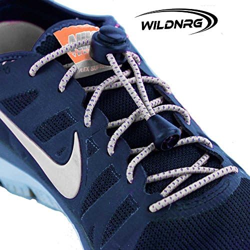 Elastic Shoe Laces - Adults Kids Elderly - No Tie Quality Reflective Stretch Shoelaces for Runners Sneaker &amp; Shoes - Fast Easy &amp; Perfect for Triathlon Marathon Running Training or Casual. Stretchy bungee shoelace ideal for any Girls or Guys shoes (White, 1 Pack)