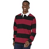 Charles River Apparel Men's Classic Rugby Shirt, Black/Red, XX-Small