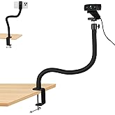 Webcam Stand for Desk,Camera Stand Desk Webcam Mount Clamp Clip,50cm Gooseneck Arm for Logitech Webcam C920/C920S/C920x/C922/C922x/C925e/C930/C930e/C615/C960/BRIO 4K/NexiGo N60/iPhone/Ring Light